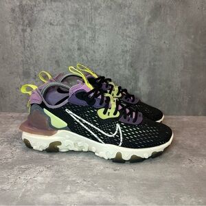 Nike React Vision Running Shoes CI7523-002 Womens sz 7 - black/purple